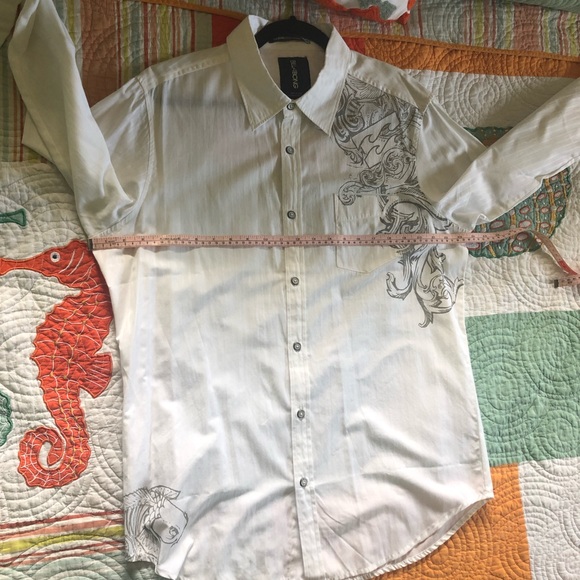 Billabong White Dobby weave longsleeve buttonup XL - Picture 3 of 7